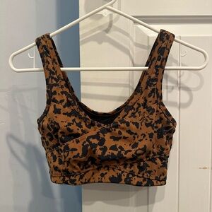 Brown and Black Varley Patterned Sports Bra